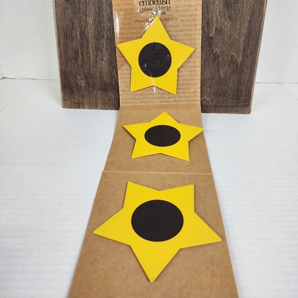 Demdaco Other - Embellish Your Story Demdaco Set of 3 Yellow Star Photo Magnets